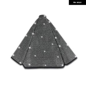 クリスタルラインストーンカー ギア シフト ノブ布 ブーツ カバー PUレザーオートハンドブレーキカラー ブーツ カバー カーアクセサリー - White