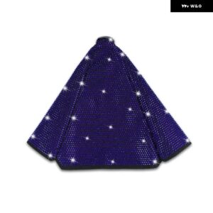 クリスタルラインストーンカー ギア シフト ノブ布 ブーツ カバー PUレザーオートハンドブレーキカラー ブーツ カバー カーアクセサリー - blue