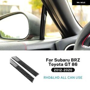 LHD RHD リアルソフトカーボン ステッカー スバル BRZ トヨタ GT86 2012-2016-20 Aピラー インテリア アクセサリー - Black Carbon