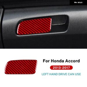 LHD リアルソフトカーボン ステッカー ホンダ アコード 2013-17 カーグローバー ボックス スイッチ ボタン フレーム アクセサリー - Type 1 Red Carbon
