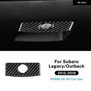 LHD RHD リアルソフトカーボン ステッカー スバル レガシィ アウトバック 2015-19 車用副パイロット 収納 ボックス アクセサリー - Black Carbon