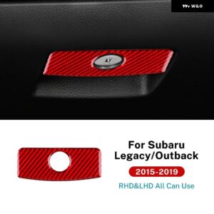 LHD RHD リアルソフトカーボン ステッカー スバル レガシィ アウトバック 2015-19 車用副パイロット 収納 ボックス アクセサリー - Red carbon