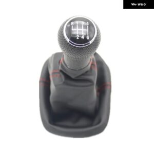 シート レオン 2000 2001 カー スタイリング 5速 6速 12MM 挿入穴 カーギアスティック シフト レベルノブ レザー ブーツ 付き - 6 speed