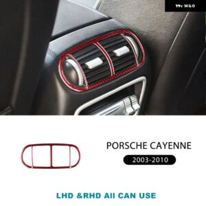ARMEST ボックス リアベント ポルシェ カイエン 2003-10 リアルソフトカーボン ステッカー インテリア トリム - red