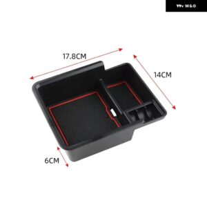 アームレスト ボックス MG 4 MG4 EV EH32 MULAN 2022-2025 アームレスト 収納 コンテナ ホルダー トレイ カーアクセサリー - Black and red pad