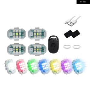 ストロボライト バイク オートバイ LEDフラッシュ 防止 ハザード灯 車 自転車 防水 ワイヤレス リモコン 6個 簡単取り付け