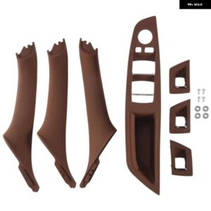 RHD 車内 ドアハンドル インナードア パネル プル トリム カバー - BMW 5シリーズ F10 F11 520 525 レッドブラウン RHD