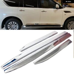 日産 パトロール Y62 アルマダ 2010-2016 2017 2018 アクセサリー クロームドアサイドモールディング トリム ストリップ 日産 パトロールパーツ 4個