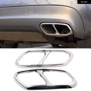 VOLVO XC60 2018 2019 2020 車用 リア排気テール パイプ カバー トリム マフラー ステンレス アクセサリー 2個