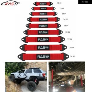 10インチ～26インチ赤色織り厚手4層リミットストラップは オフロードでサスペンションやドライブラインコンポーネントへ損傷を防ぎ TD002