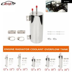 ステンレス 製 ラジエーター オーバーフロー タンクボトルキャッチ缶 2インチX 13インチ/15インチ 3インチX 9インチ/10インチ/16インチ 車 カスタム