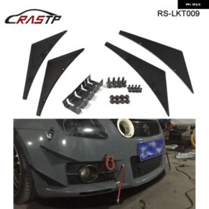 4個セット 汎用 フロント バンパー リップ ディフューザー スプリッター フィン ボディ スポイラー カナード バランス チン エアナイフ RS-LKT009
