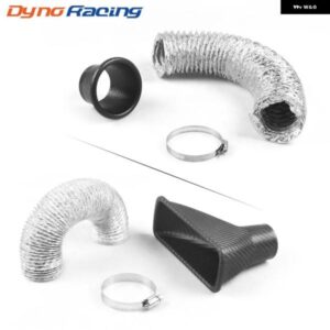 エアインテークベント カーフロント バンパー グリル インレット パイプ キット インジェクション システム ファンネルタービン 汎用 カーボンパターン