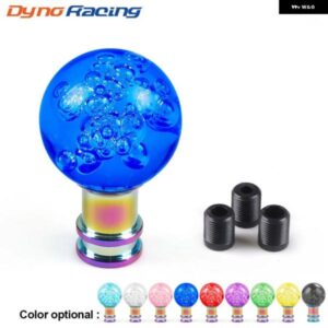 車用 マニュアル シフト ノブ アクリル製 ギア シフター ヘッド シフト ノブスティック クリスタルクリアバブルピン ク ブルー クリア ギア シフト ノブ