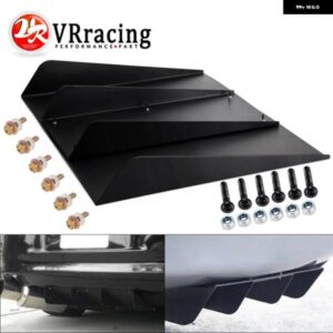 リア バンパー 4シャークフィン ディフューザー カースポイラー デコレーションフィン 22インチ X 21インチ ブラック ABS 汎用 BMW E46 VR-SFB06