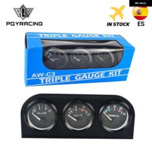 52MM トリプルキット 油温計 + 水温計 + 油圧 計 センサー付き 3IN1 カーメーター PQY-TAG01/02/03