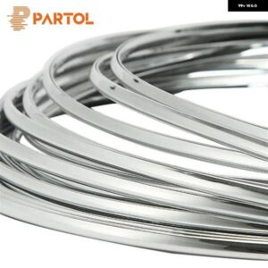 PARTOL 6MM 3メートル カー スタイリング クロームモールディングストリップ バンパー 装飾 ストリップ 粘着 グリル 衝撃吸収 カードア トリム