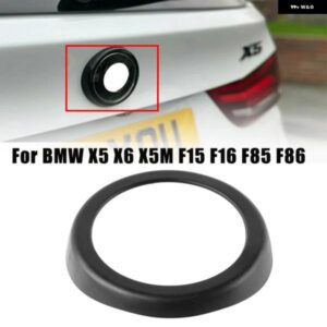 車用リアバッジリングロゴ フレーム カバー BMW X5 X6 X5M F15 F16 F85 F86 マットブラック ロゴデコレーション トリム ステッカー