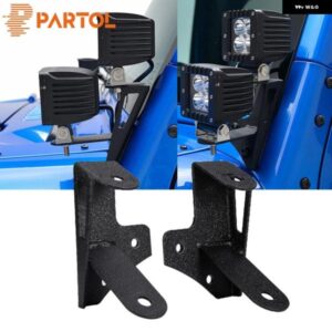 PARTOL Aピラー マウント ブラケット ダブルデッキLEDライト ブラケット JEEP WRANGLER JK 2007 - 13-2017