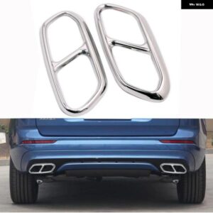 ボルボ XC90 S90 XC60 2014-2019 車用 リア デュアル エキゾースト マフラー エンド パイプ ステッカー カバー トリム アクセサリー ステンレス 2個