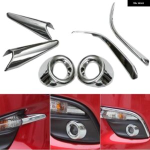 マツダ3 M3 アクセラ 2017 2018 クローム フロント フォグランプ ランプカバー トリム フォグライト ガーニッシュ ストリップ バンパー アイブロウ アイリッ