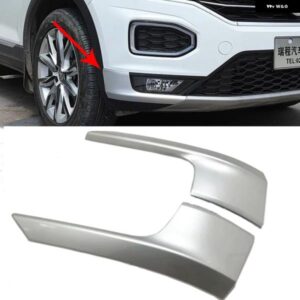 カー スタイリング ABS マット フロントサイド バンパー プロテクター ガード カバー トリム 2個 VW フォルクスワーゲン T-ROC TROC T ROC 2017 2018