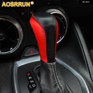 レザーカー ギア シフト カラーカバー シボレー カマロ 2016 2017 2018 カーアクセサリー トリム