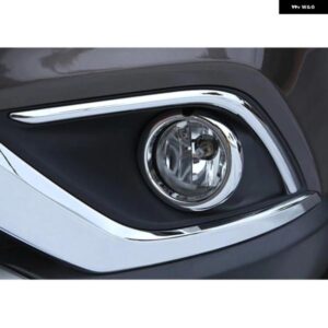 2PCS ABSクロームカーフロント ヘッドライト フォグランプ カバー トリム 三菱 アウトランダー2019 - 21カー スタイリング アクセサリー