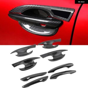 ドアハンドル カバー ABS カーボン マツダ3 アクセラ 2019 2020-2024 ドアハンドル ボウルカバー トリム 装飾 フレーム