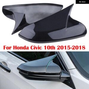 RHYMING 1ペア バックミラー カバー ハウジング ホンダ シビック 10TH 2015 - 18 サイドウィングミラー キャップ カーアクセサリー