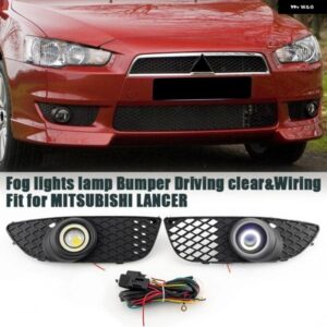 1ペア フォグライト アセンブリ フロント バンパー ランプ 三菱 ランサー 2008 - 14 外装 カーアクセサリー