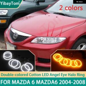 6ダブル明るさと に 付きSMDコットンライトスイッチバックLEDエンジェルアイリングDRLキット マツダ6 マツダ6 GG1 MK1 2002-2008