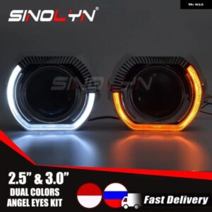 SINOLYN 2.5/3.0インチ エンジェルアイズ バイ キセノン プロジェクターレンズ ヘッドライト H7 H4 LED ウィンカーライト 車用ライト カーアクセサリー