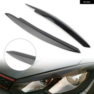 VW ゴルフ MK6 車用 ヘッドライト カバー アイブロウ アイリッドブロウ ABS デコレーション トリム 2008 - 13 光沢ブラック