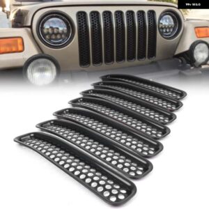 7個 ABS 車フロント バンパー インサート レーシング グリル メッシュ グリル ジープ ラングラー TJ 1997 - 06
