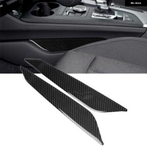 2個 A4 B9 車用 ギア シフト サイド パネル カバー ステッカー トリム アウディ A4 A5 B9 2017 - 20 カーボン スタイル