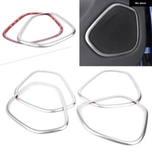 4PCS オートカー スタイリング インテリア ドア スピーカー カバー プロテクター トリム デコレーション ボルボ XC60 第2世代 2018 XC 60 シルバー