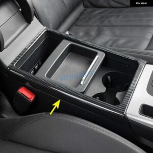 カーボン インテリア カップ ホルダー サラウンド アームレスト ボックス トリム アウディ Q5スポーツバックFY SQ5 2017-2024