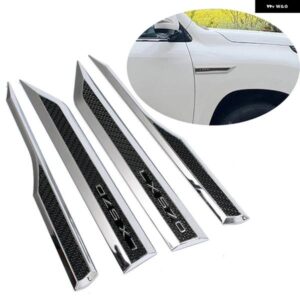 車 装飾 ロゴクリエイティブ ステッカー 4枚 フェンダーサイドマーク カーエンブレム レクサス LX570 2016-2021 リアテールゲート トリム ストリップ