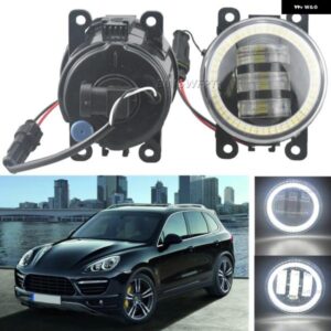 2ピース 車用エンジェルアイ フォグライト H11 LED COB フォグ DRL ポルシェ カイエン 92A 958 2010 - 15