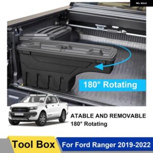 ロック可能なテールゲートスイングケース 収納 ツール ボックス フォード レンジャー2019 - 22ワイルド トラック XLT XL XLSブラック1個カー スタイリング