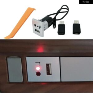 シルバー USB アダプター AUX 入力 ミニ ケーブル USB スロット インターフェース ボタン スイッチ フォード フォーカス 2 MK2 2009 2010 2011