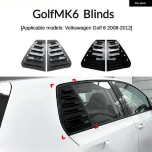 VW アクセサリー ゴルフ 6 MK6 GTI R GTD 2008-2012 リアサイドウィンドウルーバー エアベント スクープシェード ステッカー カーアクセサリー