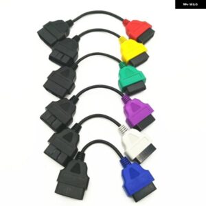 6個 6色 車診断 ケーブル FIAT LANCIA 診断ツール FIAT ECUスキャン MULTIECUSCAN OBD2コネクタアダプタ