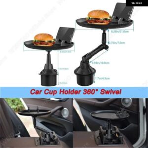 汎用 カーカップ ホルダー トレイ カートレイテーブル 携帯電話 ホルダー マウント 360°回転アーム フードテーブル ほとんど車両に対応