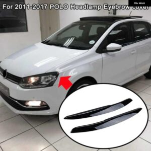 VW アクセサリー ポロ MK5 6R 2010 - 17 ブラック ヘッドライト アイブロウ アイリッドカバー 装飾 トリム