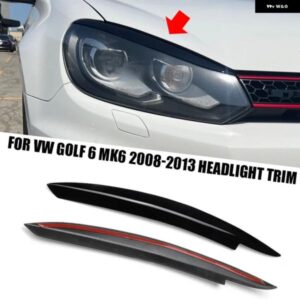 VW ゴルフ 6 MK6 GTI GTR 2008-2013 カーアクセサリー ブラック ヘッドライト アイブロウ アイリッドカバー 装飾 トリム