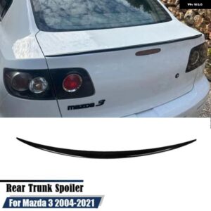 マツダ3 4ドアセダン 2004-2021 リア トランク リップスポイラー ウィング ソフト プラスチック 光沢ブラック
