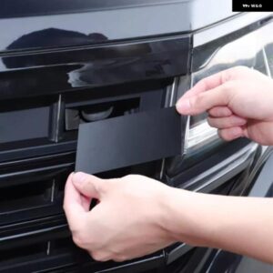 1ペア ABS 車 外装 フロントミドル グリル ブロッキングカバー ステッカー プレート 防塵 センター グリッド ブロックバッフル TOUAREG 19-24