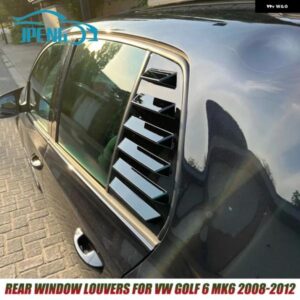 車用リアウィンドウシャッターカバー トリム ウィンドウルーバー サイドベント トリム カーボンルック/ブラック フォルクスワーゲン ゴルフ 6 MK6 2008-2012